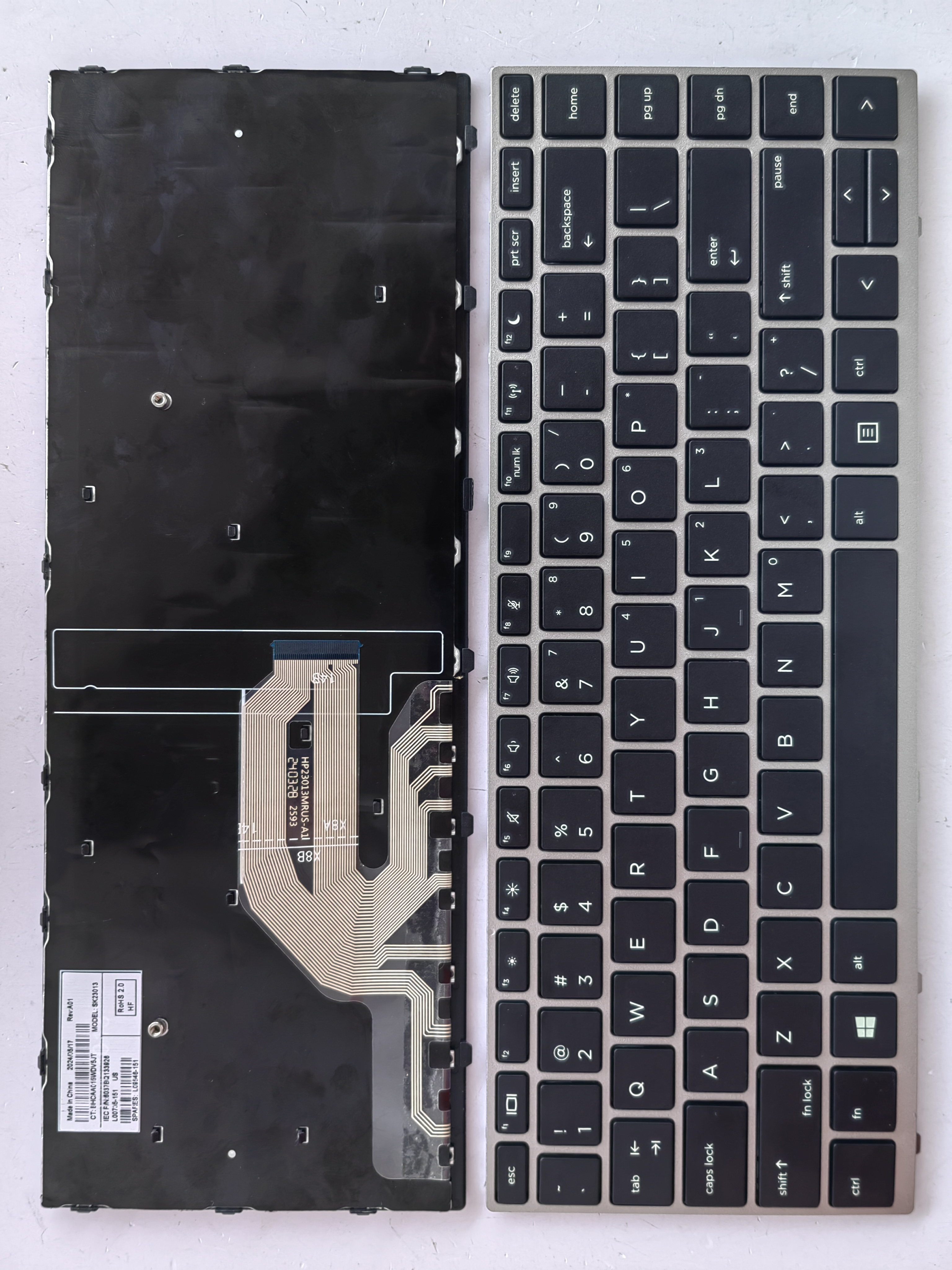Picture of New Replacement Laptop Keyboard For HP 440G5/430G5/445G5/435G5 SILVER FRAME BLACK (OEM) US Layout